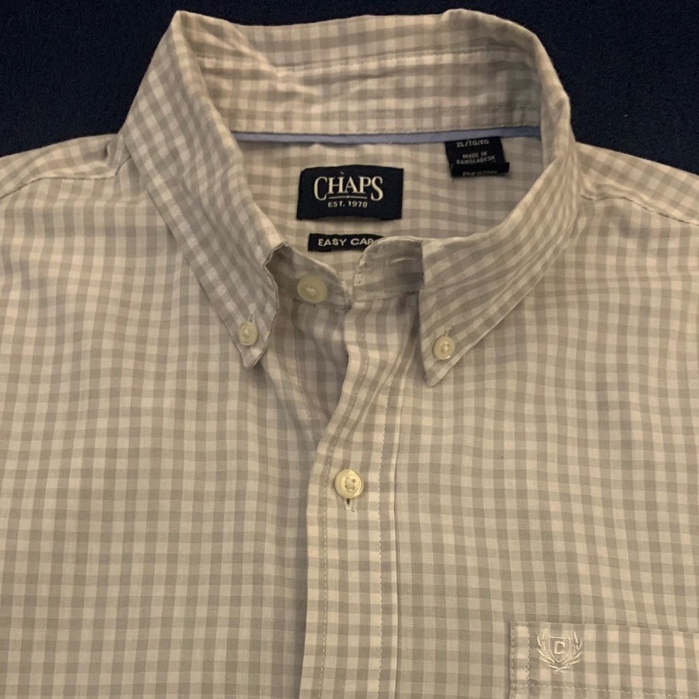 CHAPS SS Grey on Grey Easy Care Shirt